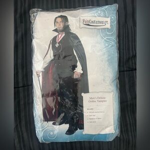 Men's Deluxe Gothic Vampire Costume - Black and Red